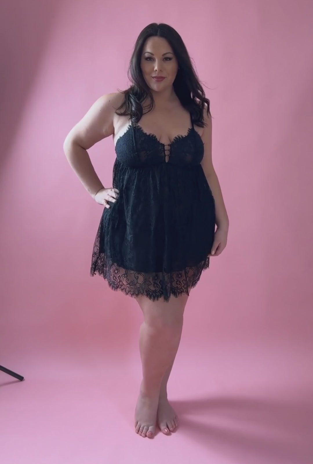 Cate Plus Size Double Layer Lace Nightie