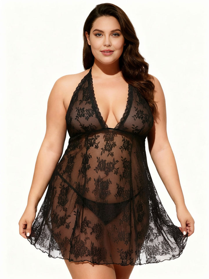 Nora Sheer Black Lace Nightie