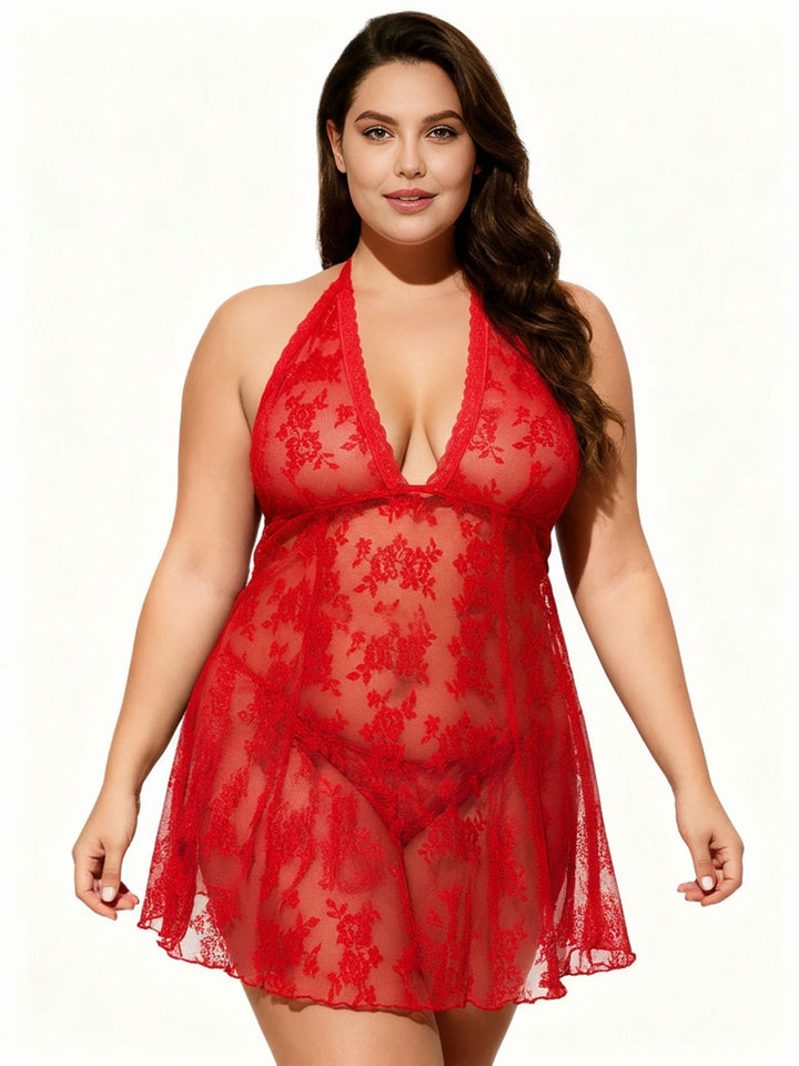 Nora Red Lace Nightie