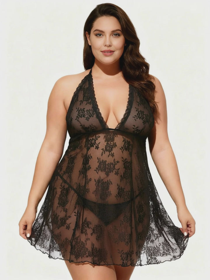 Nora Sheer Black Lace Nightie