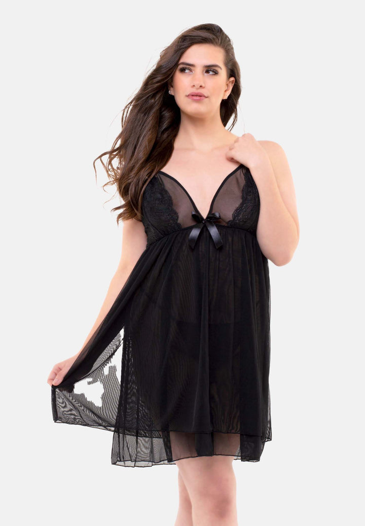 Elin Lace & Mesh Double Layer Nightwear